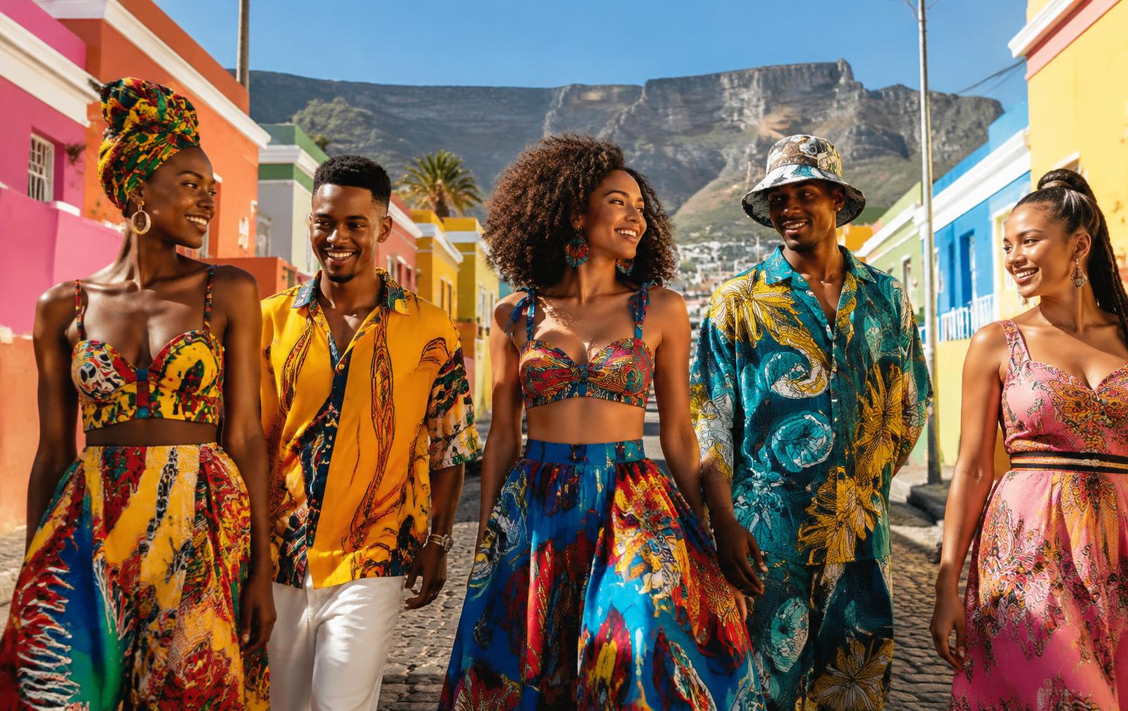 Cape Town models in locally made fashion in Bo-Kaap